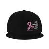 Joisbs Her Fight is Our Fight Breast Cancer Awareness Classic Unisex Sun Hat with Flat Brim - Adjustable and Stylish for Outdoor Adventures! Black view 4