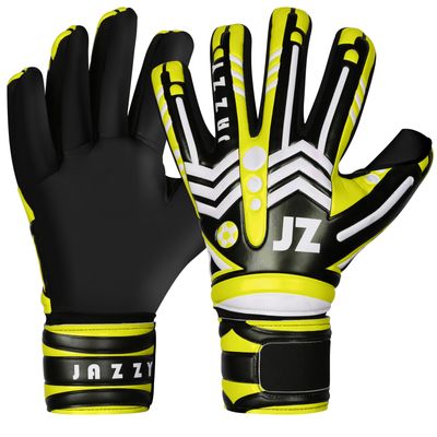Jazzy Sports Professional Soccer Goalie Gloves for Youth Adult,Goalkeeper Gloves with Removable Finger Protect,Breathable,Strong Grip,6MM Latex Palm,Double Wrist Support (Yellow Fluorescent, 6)