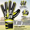 Jazzy Sports Professional Soccer Goalie Gloves for Youth Adult,Goalkeeper Gloves with Removable Finger Protect,Breathable,Strong Grip,6MM Latex Palm,Double Wrist Support (Yellow Fluorescent, 6) view 2