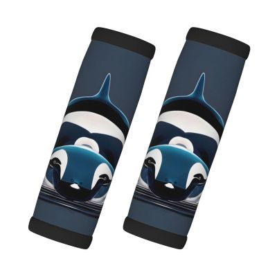 2 Pcs a Set Comfort Neoprene Orca Killer Whale Handle Wrap Grips for Travel Bag Luggage Suitcase Door Handle