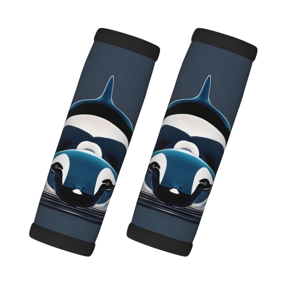 2 Pcs a Set Comfort Neoprene Orca Killer Whale Handle Wrap Grips for Travel Bag Luggage Suitcase Door Handle