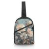 Sling Bag for Men Women Flowers on Blue Background Sling Backpack Chest Bag Casual Daypack Crossbody Bag for Travel view 1