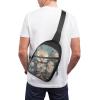 Sling Bag for Men Women Flowers on Blue Background Sling Backpack Chest Bag Casual Daypack Crossbody Bag for Travel view 2