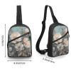 Sling Bag for Men Women Flowers on Blue Background Sling Backpack Chest Bag Casual Daypack Crossbody Bag for Travel view 3