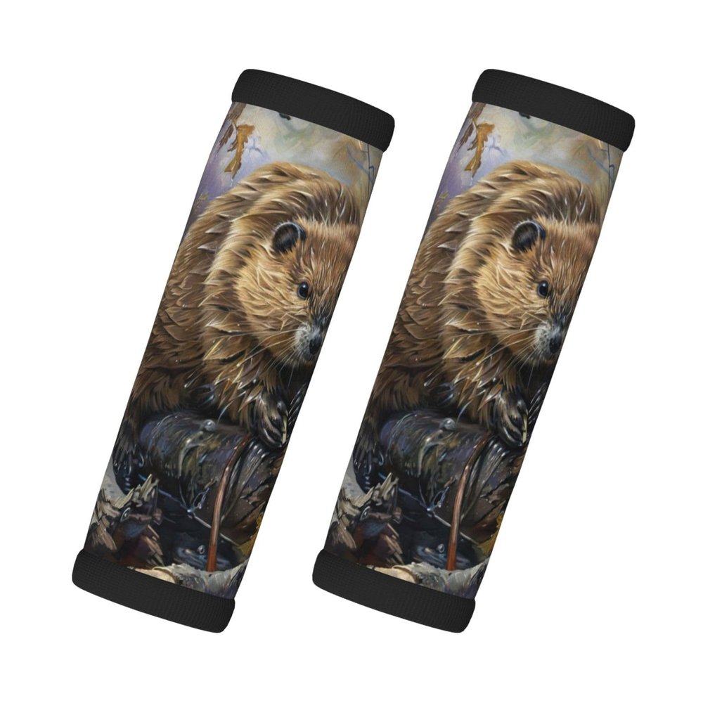 2 Pcs a Set Comfort Neoprene Beaver Working Handle Wrap Grips for Travel Bag Luggage Suitcase Door Handle