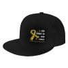 Joisbs His Fight is Our Fight Sarcoma Cancer Awareness Classic Unisex Sun Hat with Flat Brim - Adjustable and Stylish for Outdoor Adventures! Black view 1