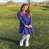 Stelle Girls Cotton Long Sleeve Dress Twirl Skater Dress,Indigo,8 Years view 2