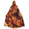 Juiimr Delicious Bacons Pattern Long Hooded Cape Cloak For Halloween Carnival Theme Party Cosplay Costume Decor view 1
