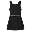 FEESHOW Kids Girls School Uniform Dress Square Neck V-Back Sleeveless Pleated Dress with Belt Daily Wear Black 6 Years view 4