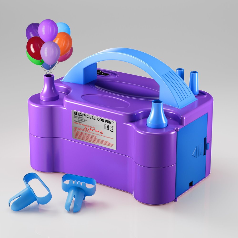 DECOCKRAT Balloon Pump - Electric Dual Nozzle Air Pump for Balloon, Portable Balloon Blower Save Time and Effort, Balloon Inflator for Parties and Decorations - 110V-120V, 600W