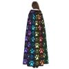 Juiimr Rainbow Paw Footprint Animal Pattern Long Hooded Cape Cloak For Halloween Carnival Theme Party Cosplay Costume Decor view 4