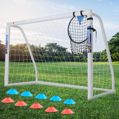 Hokicyos Soccer Goal for Backyard 86, 64 and 106.5 Soccer Goals with Soccer Target Net and Mark Cones, Weatherproof Soccer Goals with One Carry Bag and Net for Adults' Practice or Games