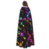 Juiimr Glow in Dark Splatter Neon Long Hooded Cape Cloak For Halloween Carnival Theme Party Cosplay Costume Decor view 4