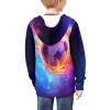 Belidome 3D Galaxy Soccer Boys Zip Up Hoodie Jacket Sweatshirt with Front Pocket & Long Sleeve & Hooded Comfy Hoodies view 4