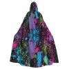 Juiimr Glow in Dark Splatter Neon Long Hooded Cape Cloak For Halloween Carnival Theme Party Cosplay Costume Decor view 1