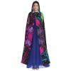 Juiimr Glow in Dark Splatter Neon Long Hooded Cape Cloak For Halloween Carnival Theme Party Cosplay Costume Decor view 2