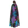 Juiimr Glow in Dark Splatter Neon Long Hooded Cape Cloak For Halloween Carnival Theme Party Cosplay Costume Decor view 4