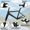 HWEVDHJ 700C Carbon Road Bike Frameset Disc Brake Racing Frame 46/48/50/52/54 Cm Wind Breaking Racing Frame QR/Thru Axle Frame Internal Routing with Carbon Fork(QR,52cm) view 2