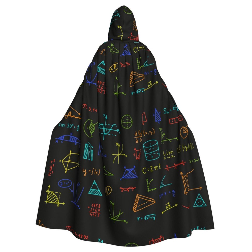 Juiimr Math Teacher Gifts Long Hooded Cape Cloak For Halloween Carnival Theme Party Cosplay Costume Decor