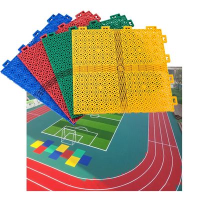 KYTGFH 34CM Outdoor Modular Interlocking Floor Tiles, Basketball Court Badminton Court Gymnasium Non,Slip wear,Resistant Sports Floor,Blue,9PCS