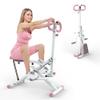 Squat Machine for Home - Exercise Machine with Adjustable Resistance Bands Row-N-Ride Squat Assist Trainer for Glutes Ab Back Legs Workout(Pink) view 1