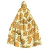 Juiimr Croissant Bread Point Pattern Long Hooded Cape Cloak For Halloween Carnival Theme Party Cosplay Costume Decor view 1