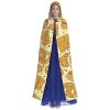 Juiimr Croissant Bread Point Pattern Long Hooded Cape Cloak For Halloween Carnival Theme Party Cosplay Costume Decor view 2