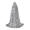 YQxwJL Snake Skin Black And White Print Full-Length Hooded Cloak, Unisex Cloak, Witch Wizard Cape,For Halloween Cosplay Party view 1