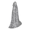 YQxwJL Snake Skin Black And White Print Full-Length Hooded Cloak, Unisex Cloak, Witch Wizard Cape,For Halloween Cosplay Party view 2