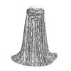 YQxwJL Snake Skin Black And White Print Full-Length Hooded Cloak, Unisex Cloak, Witch Wizard Cape,For Halloween Cosplay Party view 3