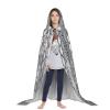 YQxwJL Snake Skin Black And White Print Full-Length Hooded Cloak, Unisex Cloak, Witch Wizard Cape,For Halloween Cosplay Party view 4