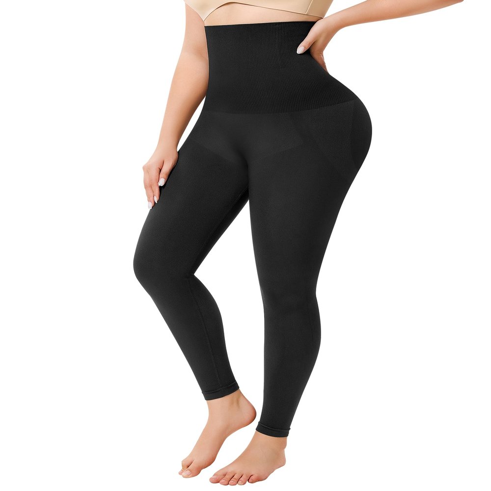 Nebility Tummy Control Shapewear for Women Butt Lifting Shapewear Thigh Slimmer High Waisted Body Shaper Girdles (Black,Large)