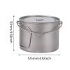 harayaa 900ml Outdoor Titanium Pot Hanging Pot with Foldable Handle Round Travel Mug Outdoor Coffee Mug Titanium Cup for Kitchen BBQ view 4