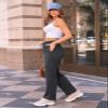 AUTOMET Women's Wide Leg Sweatpants Fleece Lined Baggy Straight Leg Lounge Pants Fall Outfits Athletic Joggers with Pockets Darkgrey XS view 3