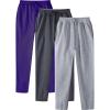 Mens 3 Pack Sweatpants Loose Fleece Casual Trousers Elastic Waist Drawstring Jogger Pants Baggy Running Sports Pants view 2