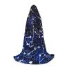 YQxwJL Glow In The Dark Print Full-Length Hooded Cloak, Unisex Cloak, Witch Wizard Cape,For Halloween Cosplay Party view 1