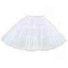 Women's Tiered Tulle Petticoat Elastic Waist Petticoat Lolita Skirt Tulle Skirt Multi-Layer Cosplay Fluffy Skirt Underskirt, Length 40cm White view 1