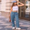 AUTOMET Women's Wide Leg Sweatpants Fleece Lined Baggy Straight Leg Lounge Pants Fall Outfits Athletic Joggers with Pockets LightBlue L view 2