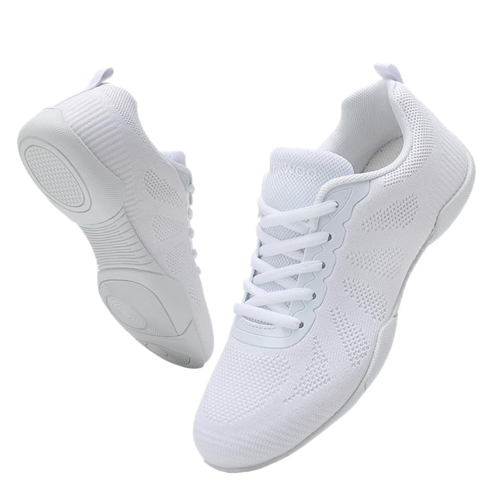 OITLSR Cheer Shoes Girls White Cheerleading Dance Shoes Athletic Training Tennis Breathable Youth Competition Cheer Sneakers Women Size 9.5 White 41