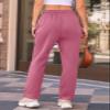 AUTOMET Women's Wide Leg Sweatpants Fleece Lined Baggy Straight Leg Lounge Pants Fall Outfits Athletic Joggers with Pockets DarkPink XL view 4