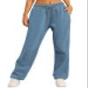 AUTOMET Women's Wide Leg Sweatpants Fleece Lined Baggy Straight Leg Lounge Pants Fall Outfits Athletic Joggers with Pockets LightBlue XL view 1