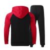 ,2 Piece Hoodie Casual Pants,Men's 2 Piece Sweatsuit Set Hoodie and Jogger Pants Long Sleeve Comfortable Athletic Tracksuit for Casual Wear,Red,Medium view 2