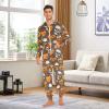 ALAZA Pumpkin Sugar Skull Gray Halloween Adult Onesie Pajamas Jumpsuit Unisex One-Piece Pajamas for Women Men S view 4