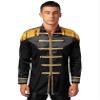 Agoky Mens Hippie Music Star 1960s Xmas SGT Sergeant Pepper Jacket Halloween Costumes Black Small