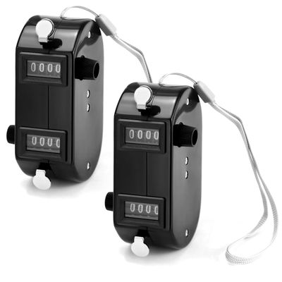 QWORK 2 Pack Black Dual Pitch Counter - Tally Click Counter/Score Tracker/Digital Counter for Baseball Pitches - Handheld and Lightweight with 9999 Max Count