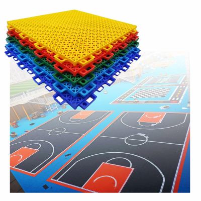 KYTGFH 10PCS 12in Outdoor Court Floor Tiles for Basketball Badminton Pickle Balls, Weather Resistant Modular Interlocking Floor Mats,Blue,10PCS