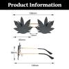 LJCZKA Maple Leaf Shape Sunglasses Women Men - Rimless Funky Glasses Rave Festival Party Halloween Christmas Accessories (Gold Red Yellow Green) view 3
