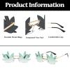 LJCZKA Maple Leaf Shape Sunglasses Women Men - Rimless Funky Glasses Rave Festival Party Halloween Christmas Accessories (Gold Gradient Green) view 4