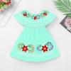ABAFIP Baby Girls Toddler Kids Mexican Dress Sleeveless Ruffle Floral Embroidery Traditional Fiesta Dress Light Green 18-24 Months view 2