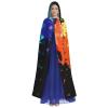Juiimr Glow in Dark Splatter Neon Long Hooded Cape Cloak For Halloween Carnival Theme Party Cosplay Costume Decor view 2
